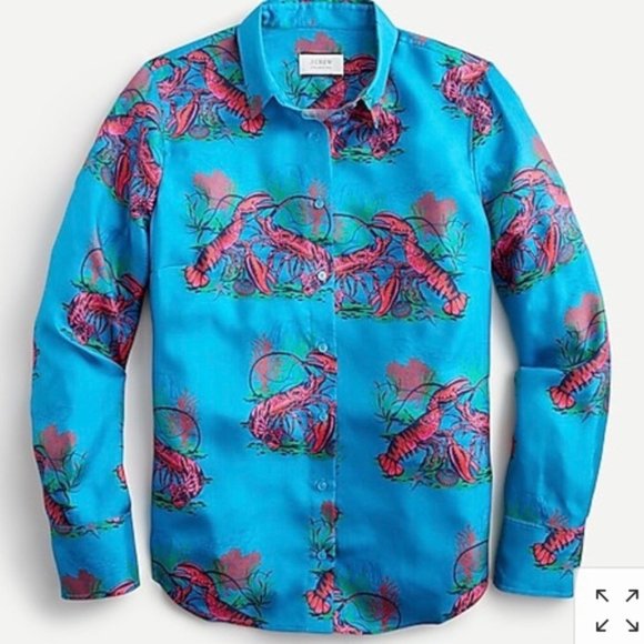 J. Crew Tops - 🆕J. Crew Collection silk twill lobster print
